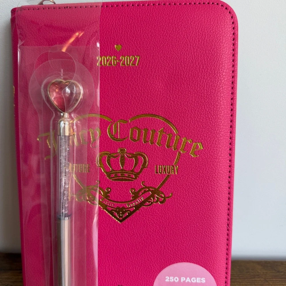 New Juicy Couture 18 Month Planner 2026-2027 Pink Heart Pen Stationery Journal